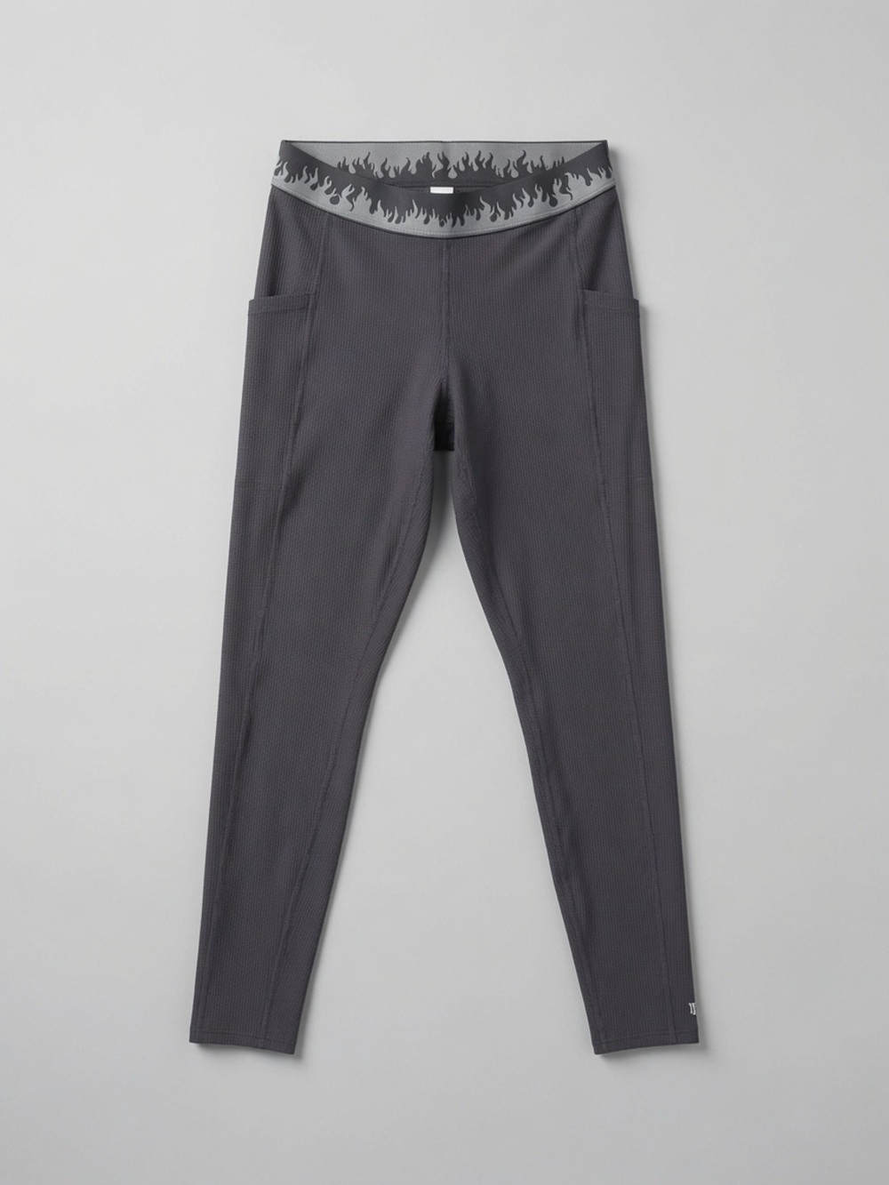 EleVen by Venus Williams Gray Activewear Top with Flame Waistband